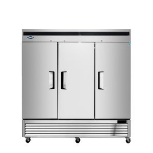 MBF8508GR — 82"-Wide Bottom Mount Solid Three-Door Reach-in S/S Refrigerator
